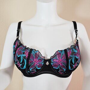 NWT Ann Summers 'Flourishing' Multicolor Half Padded Floral Balcony Bra Size 34D